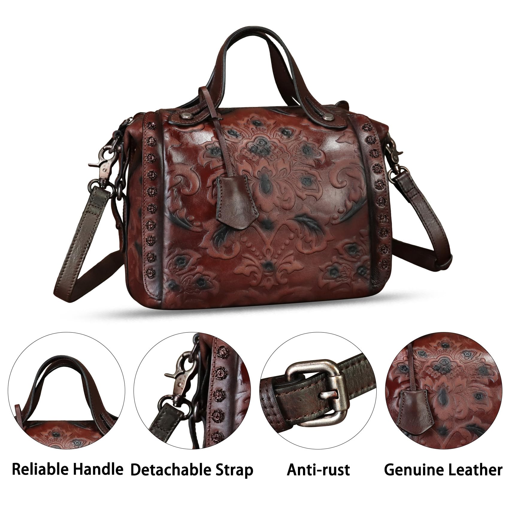 Vintage Leather Handbags for Women - Crossbody & Shoulder Bags for Daily Use