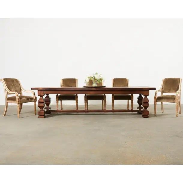 Handmade Farmhouse Trestle Dining Table - Solid Wood Rectangle Kitchen Table for 6-8 People | Rustic Country Style Dining Room Furniture for Family Gatherings & Entertaining
