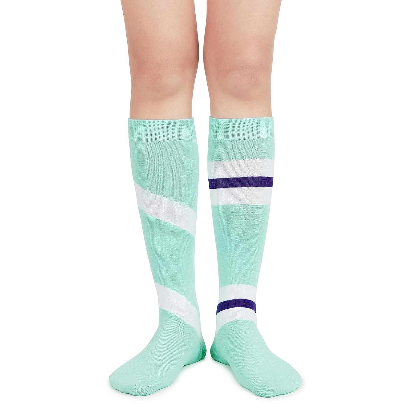 Century Star Women's Knee High Athletic Socks - Breathable Thin Striped Tube Stockings for Running, Hiking & Outdoor Sports - Perfect for Gym, Yoga & Casual Wear