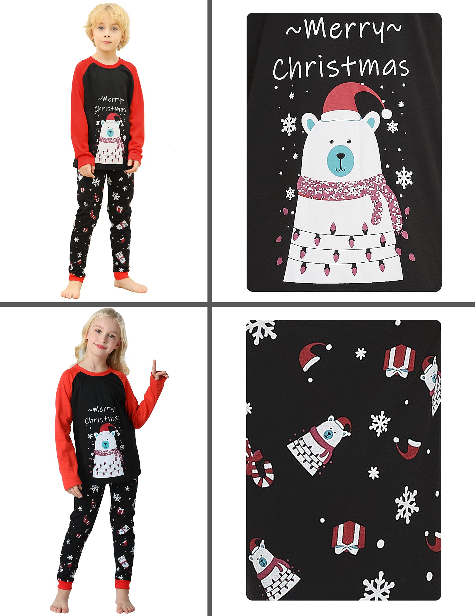 Cute Polar Bear Family Matching Pajama Sets - Christmas Sleepwear for Cozy Nights