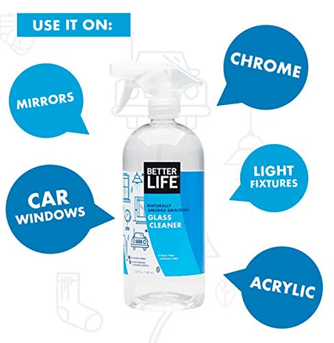 Better Life Natural Streak Free Glass Cleaner - 32oz (Pack of 2) | Eco-Friendly, Non-Toxic Formula for Windows, Mirrors & Glass Surfaces | Perfect for Home, Office & Car Cleaning