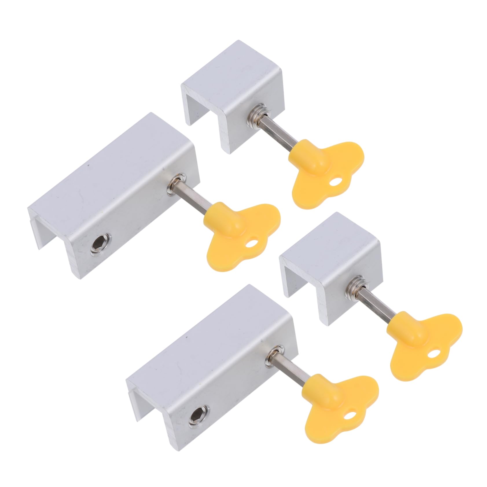 FOYTOKI 4-Piece Sliding Window Lock Set with Key - Home & Office Security, Child Safety, Anti-Theft Protection - Easy No-Tool Installation for Windows, Doors, Balconies & Patios