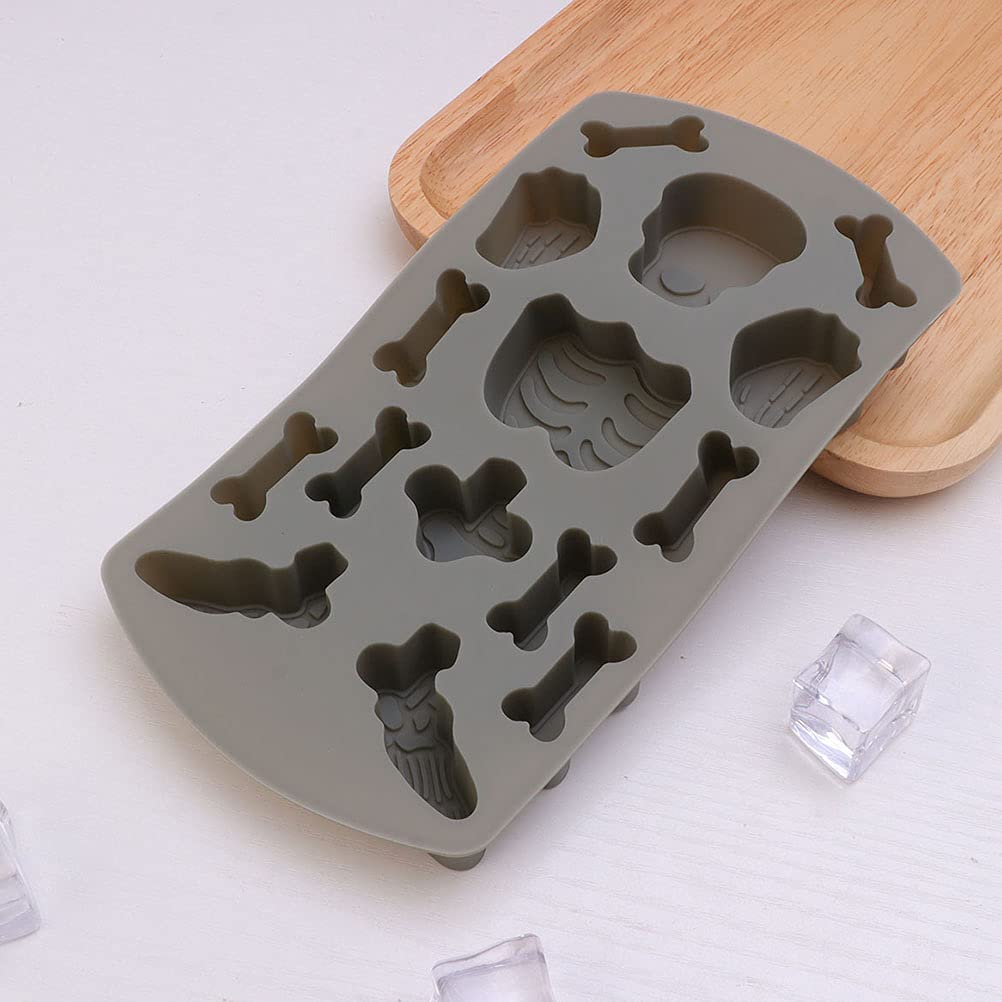 2-Pack Silicone Human Skeleton Cake Molds - Halloween Baking Molds for Cookies, Candy & Cupcakes - Reusable Skull-Shaped Biscuit Stamps - Perfect for Halloween Parties, DIY Desserts & Spooky Treats