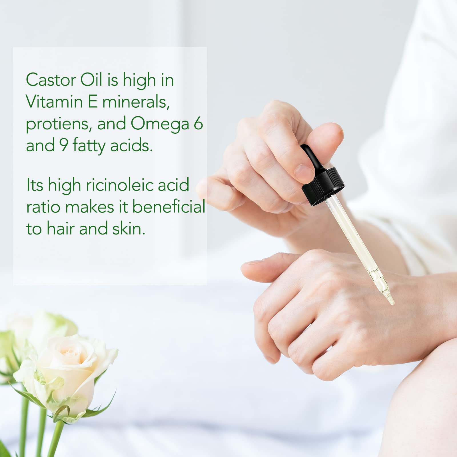 100% Pure Organic Cold Pressed Castor Oil 50ml - Natural Hair Growth for Eyelashes, Eyebrows & Beard - Moisturizing & Nourishing for Skin & Scalp - Perfect for DIY Beauty & Hair Care