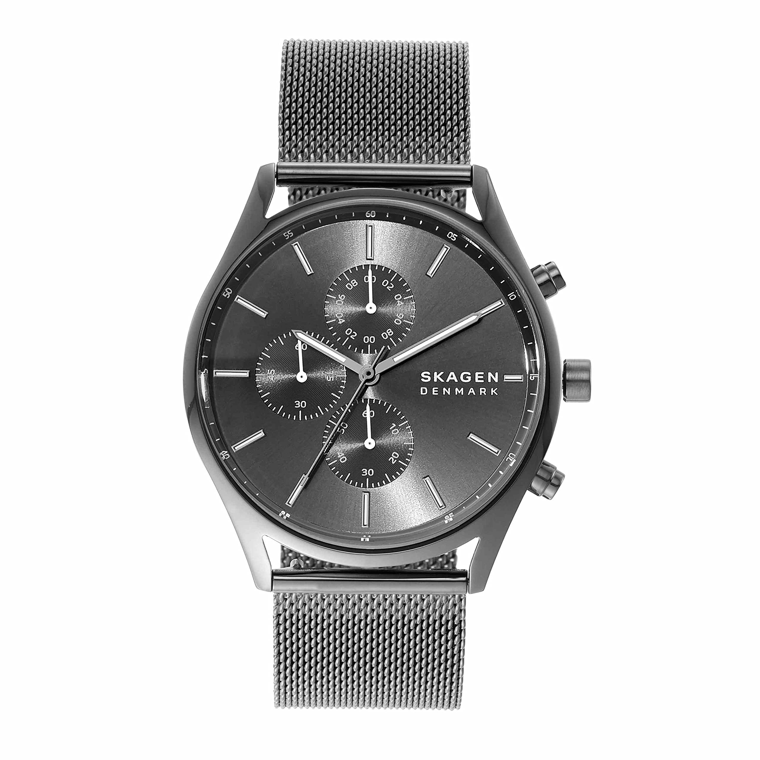 Skagen Holst Men's Watch - Premium Stainless Steel Mesh & Genuine Leather Band Options - Elegant Minimalist Watch for Business, Casual & Formal Occasions
