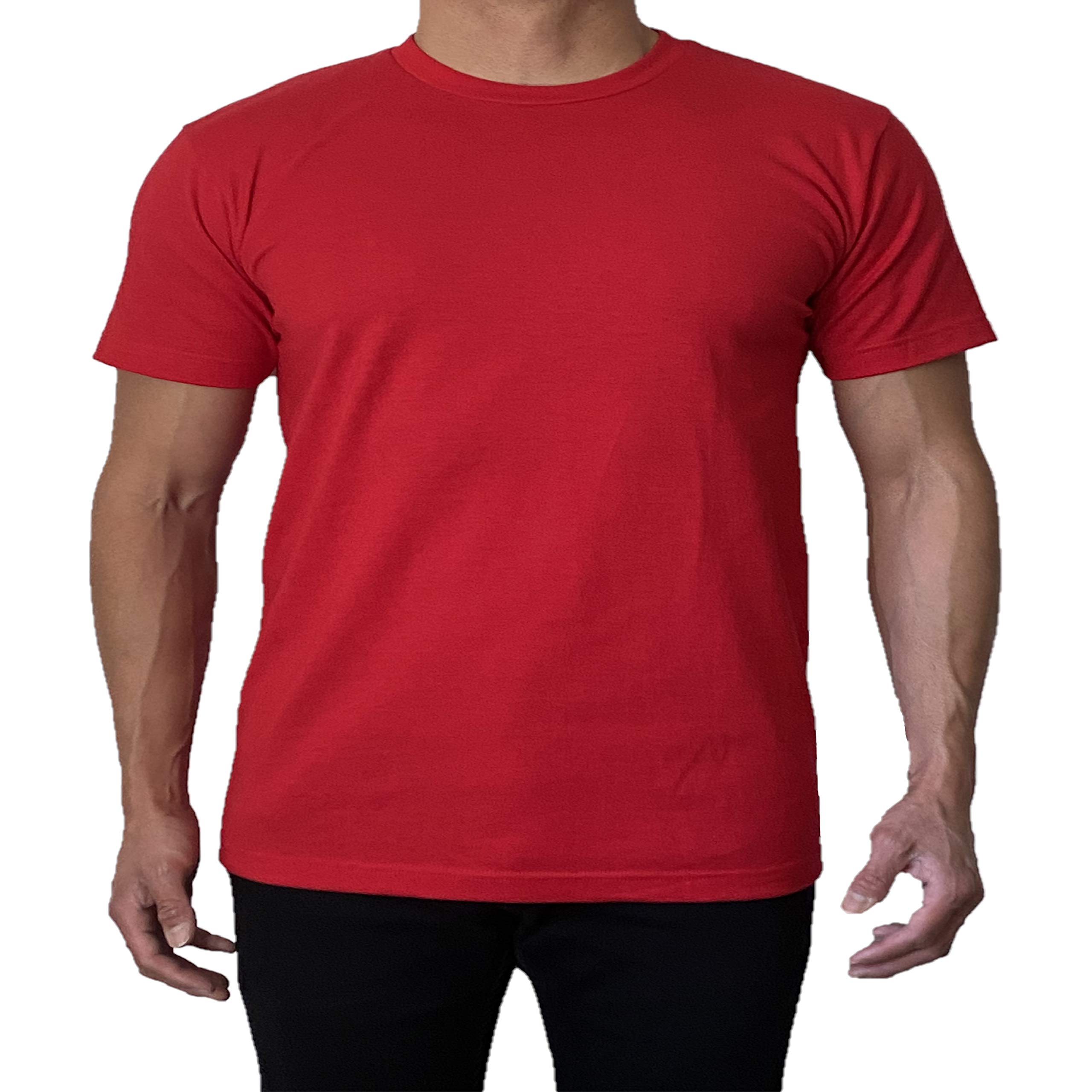 Tultex 202 - Premium Unisex Cotton Jersey T-Shirt in Red | Soft Everyday Basic Tee for Men & Women | Perfect for Casual Wear, Layering & Screen Printing