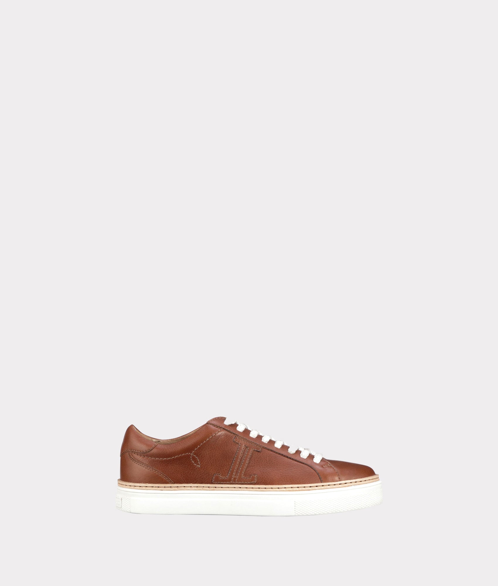 Whiskey Brown Double L Lace-Up Sneakers for Women - Comfortable Casual Walking Shoes for Everyday Wear, Gym, and Outdoor Activities