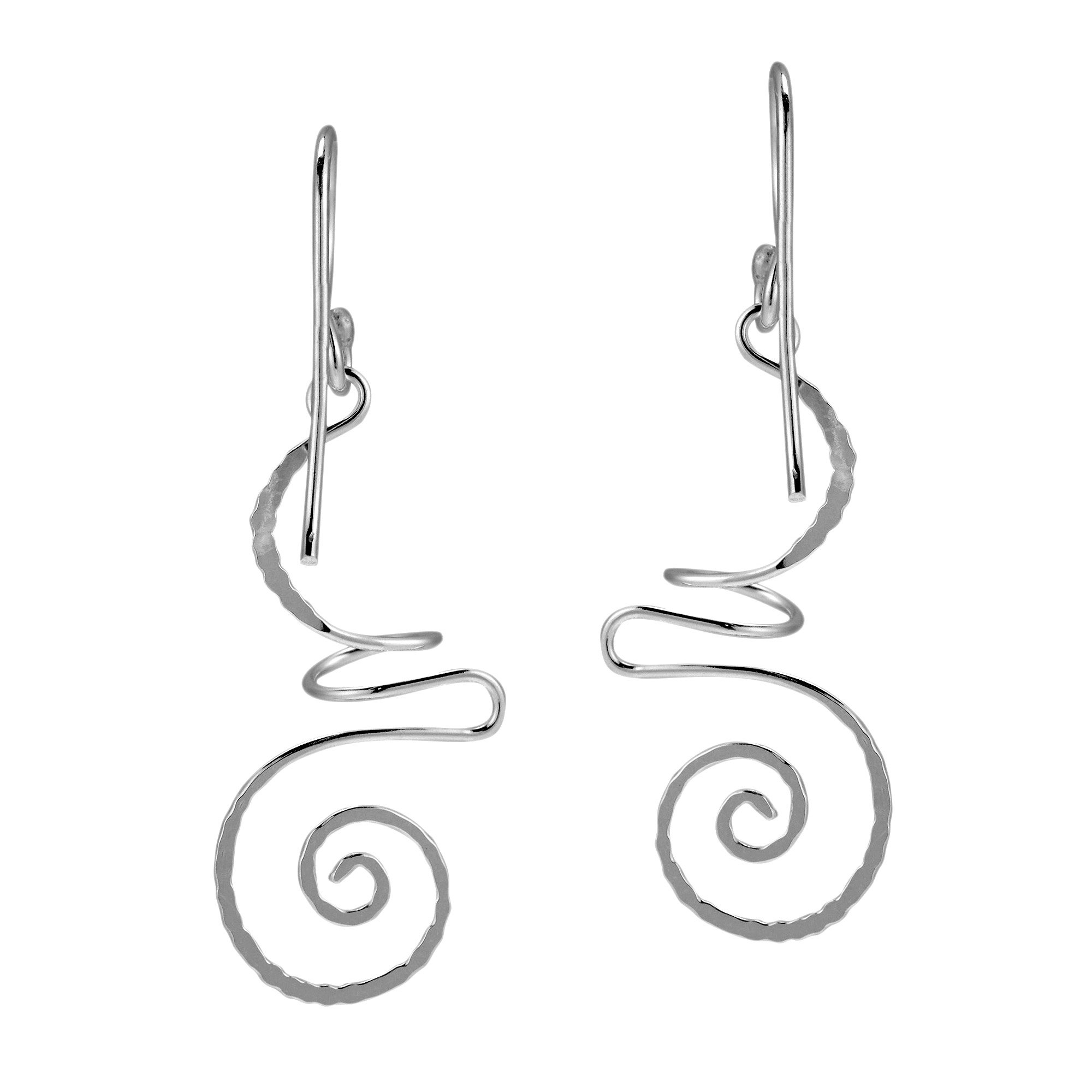 AeraVida .925 Sterling Silver Dangle Earrings for Women - Intricate Abstract Swirl Design, Lightweight Boho Chic Drop Earrings | Perfect for Parties, Weddings & Everyday Wear
