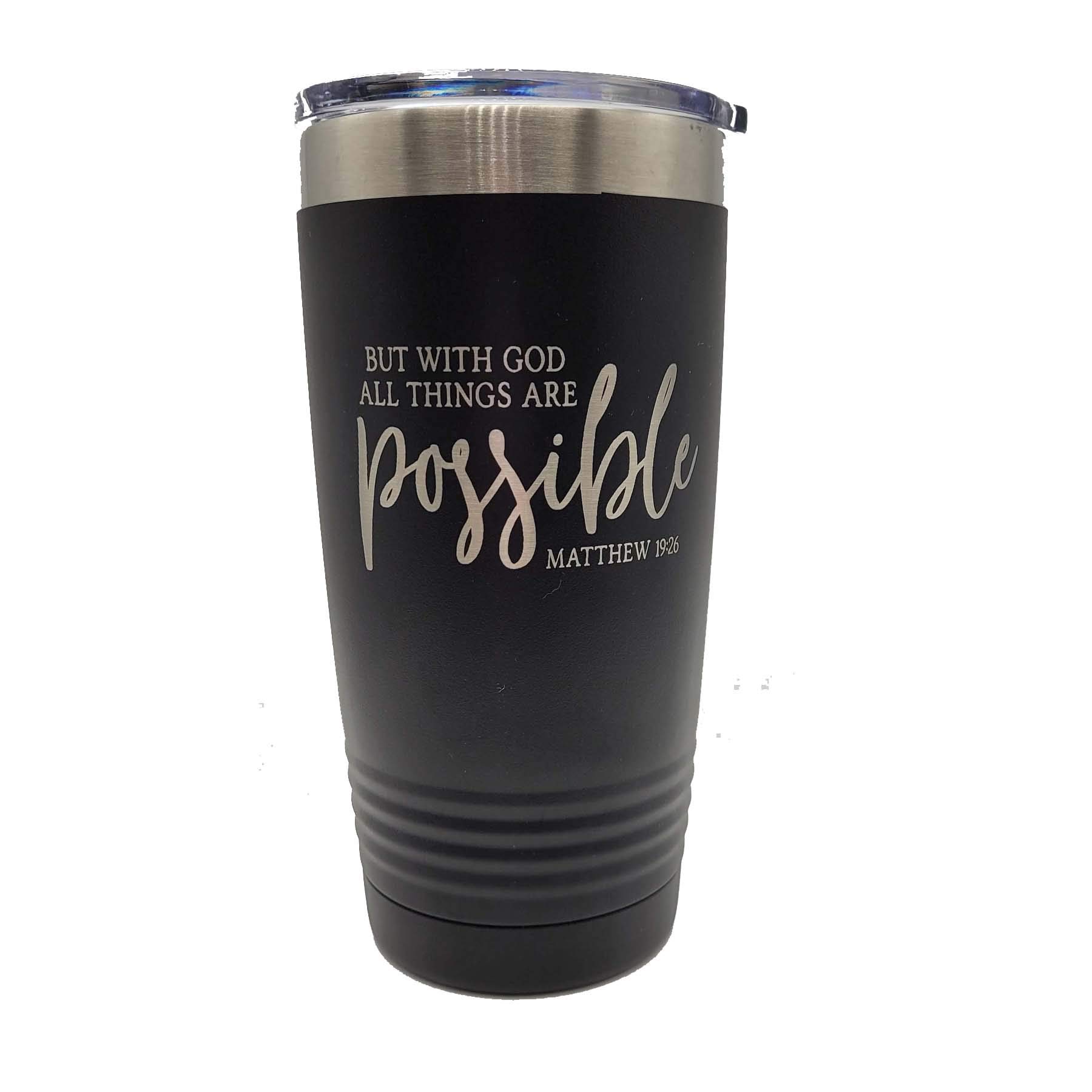 Christian Laser Engraved 20oz Tumbler - Bible Verse Gift for Christmas & Easter