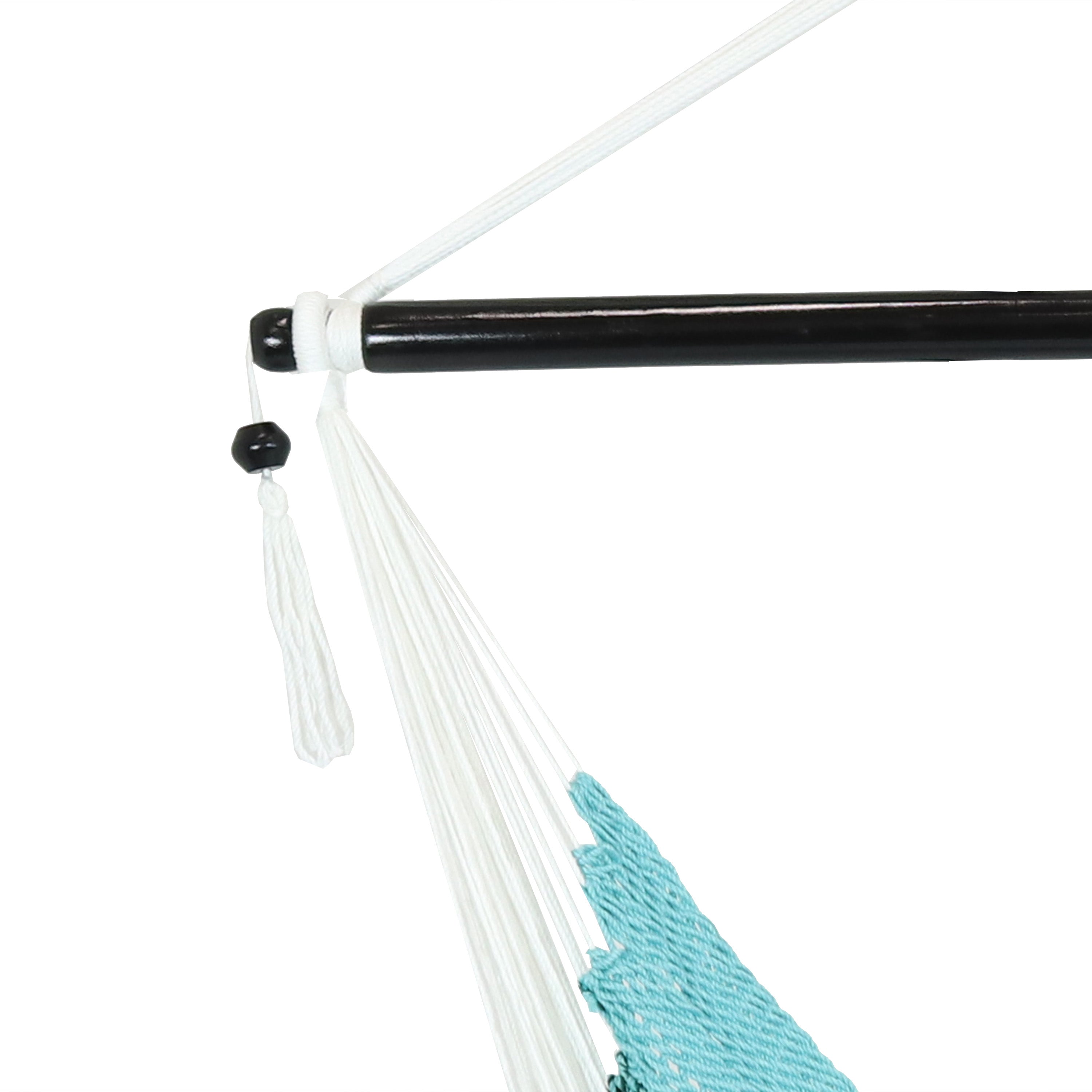 Sunnydaze Polyester Caribbean Hanging Hammock Chair - Lagoon Stripes Design for Indoor & Outdoor Relaxation - Perfect for Patio, Garden, Backyard, and Poolside Use