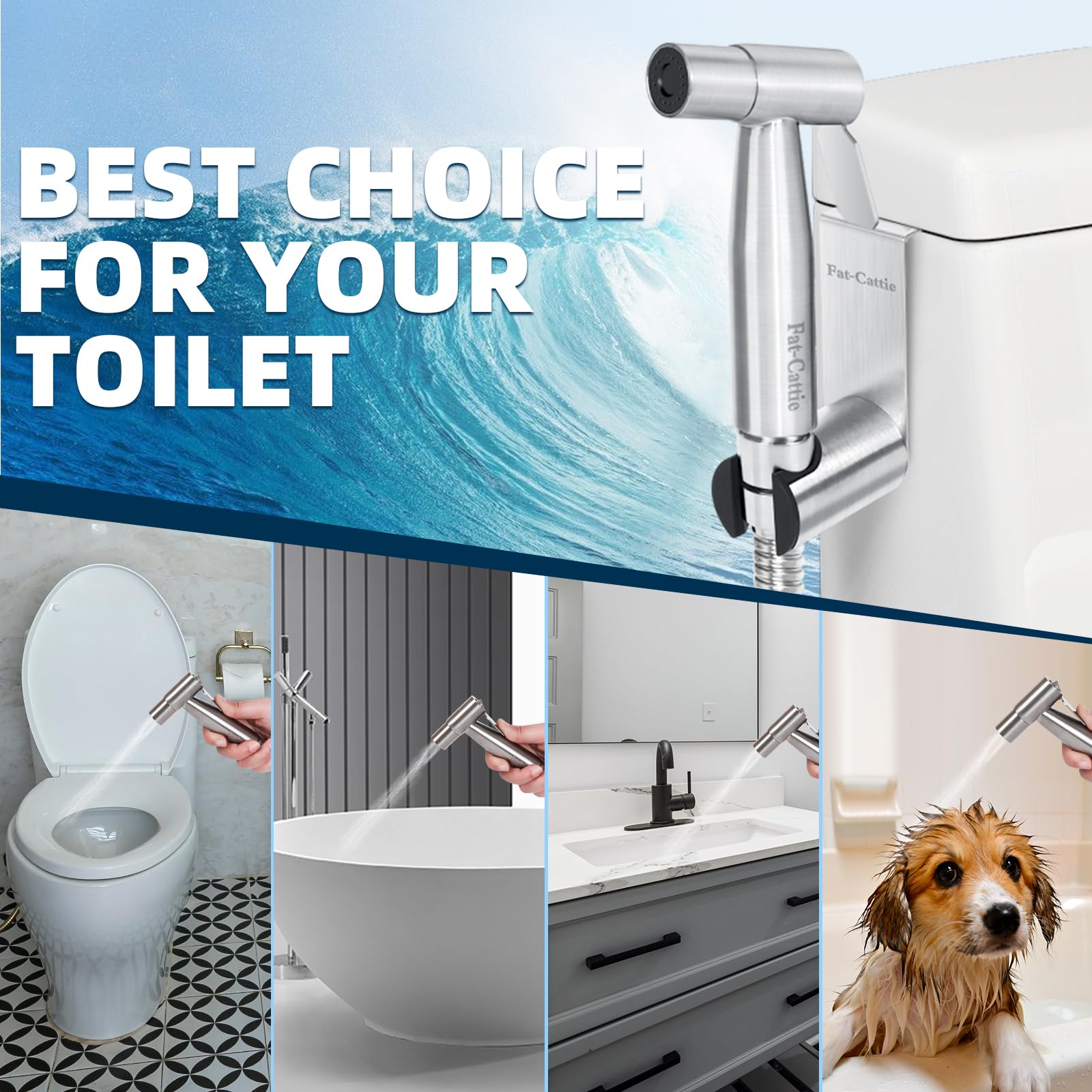 Portable Handheld Bidet Sprayer for Toilet - Adjustable Water Pressure Bidet Attachment with 1/2