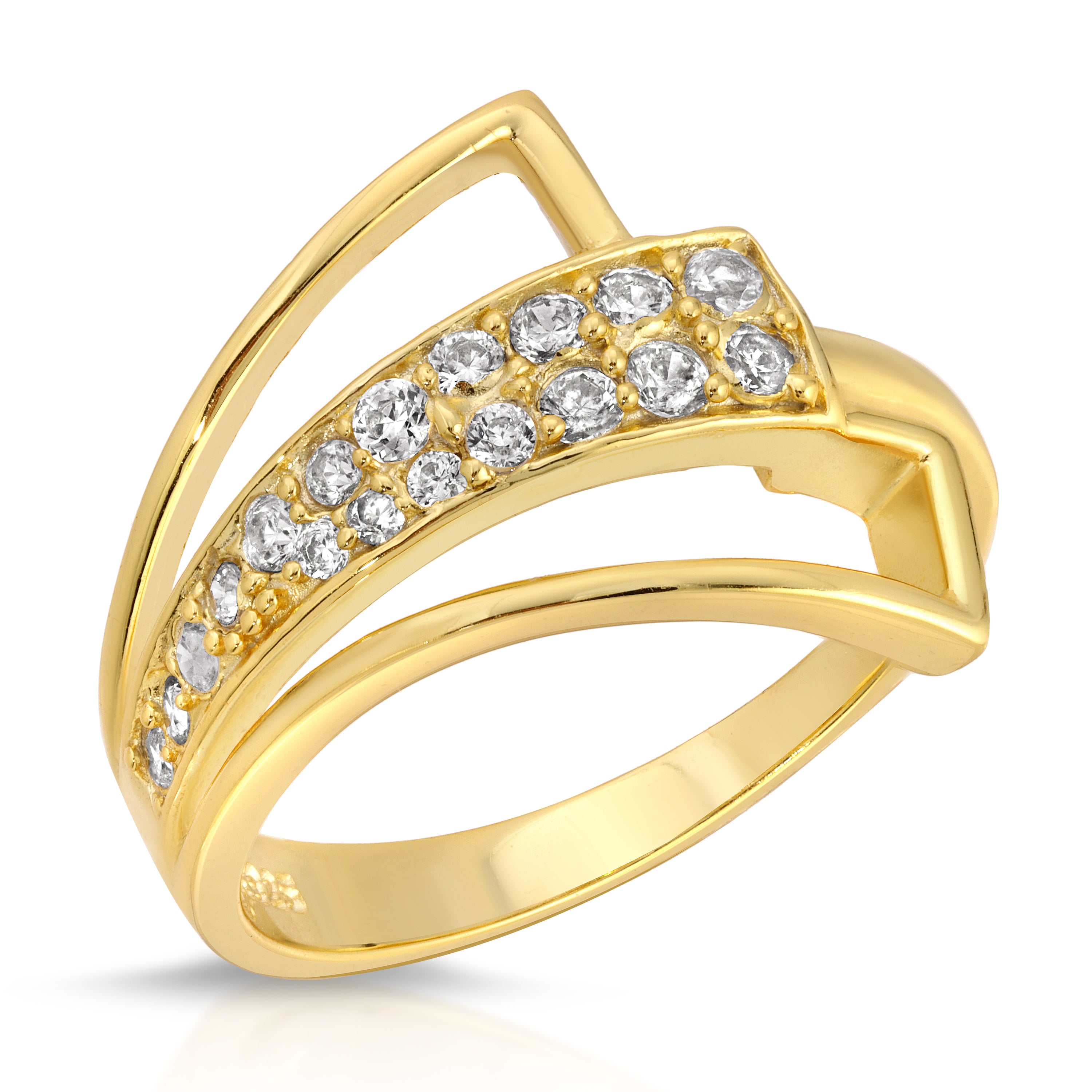14K Gold Cluster Ring for Women - Elegant Stackable Wedding Band, Anniversary Gift, Everyday Jewelry - Perfect for Parties, Dates & Special Occasions