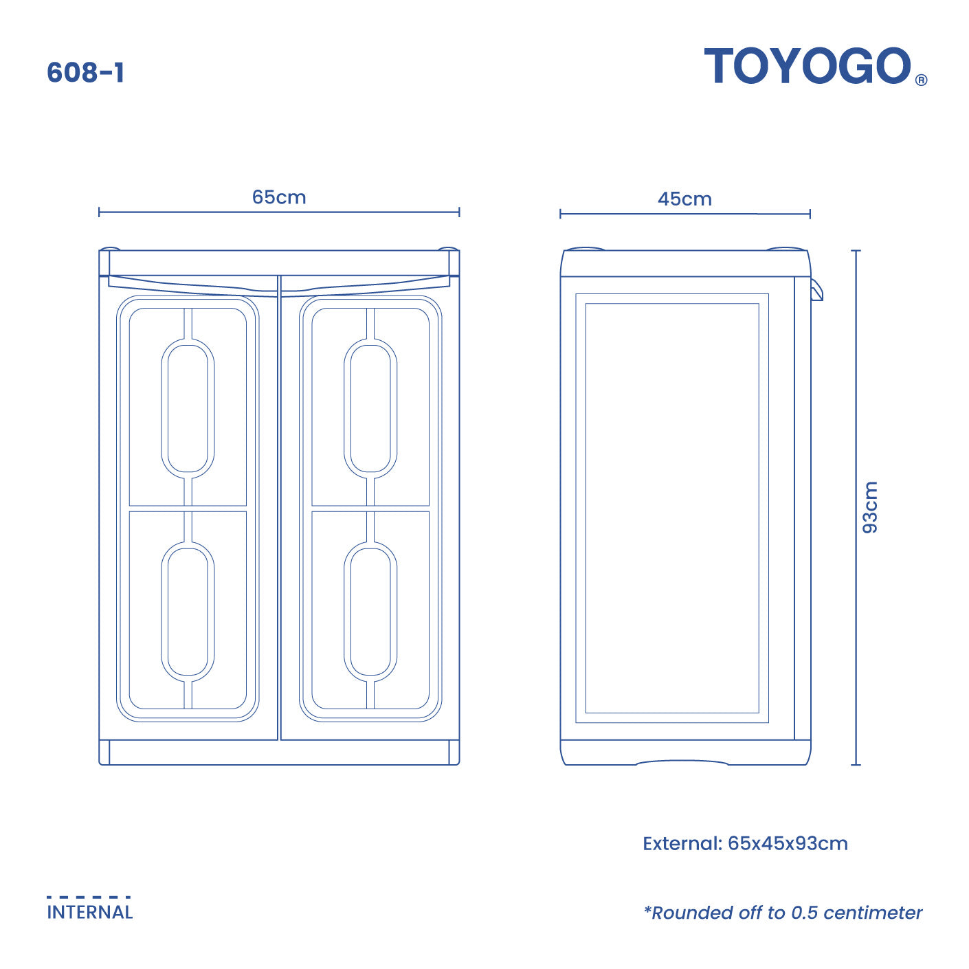 Italian DIY Closet - 2 Door Low Profile Wardrobe (608-1) for Bedroom, Dorm, or Apartment Storage Solution