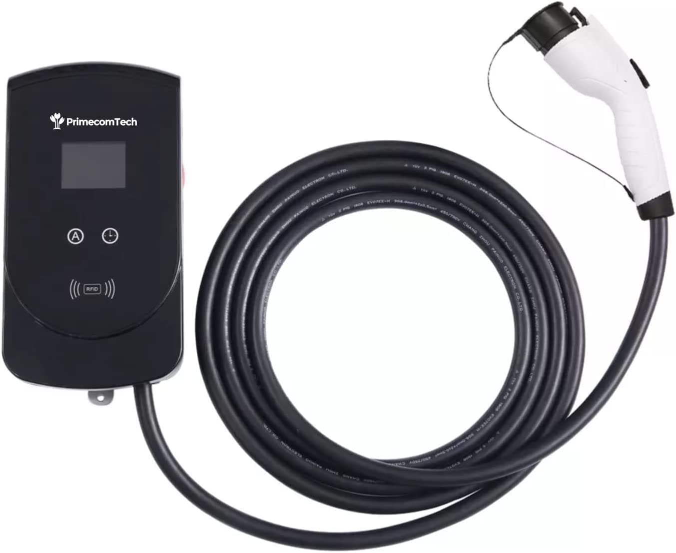 PRIMECOM 32Amp Smart EV Charger - Level 2 Electric Vehicle Charging Station 240V 32A with 30ft NEMA 14-50 Plug - Fast Home & Commercial Charging for Tesla, Nissan Leaf, Chevy Bolt - Perfect for Garage, Parking & Workplace Installation