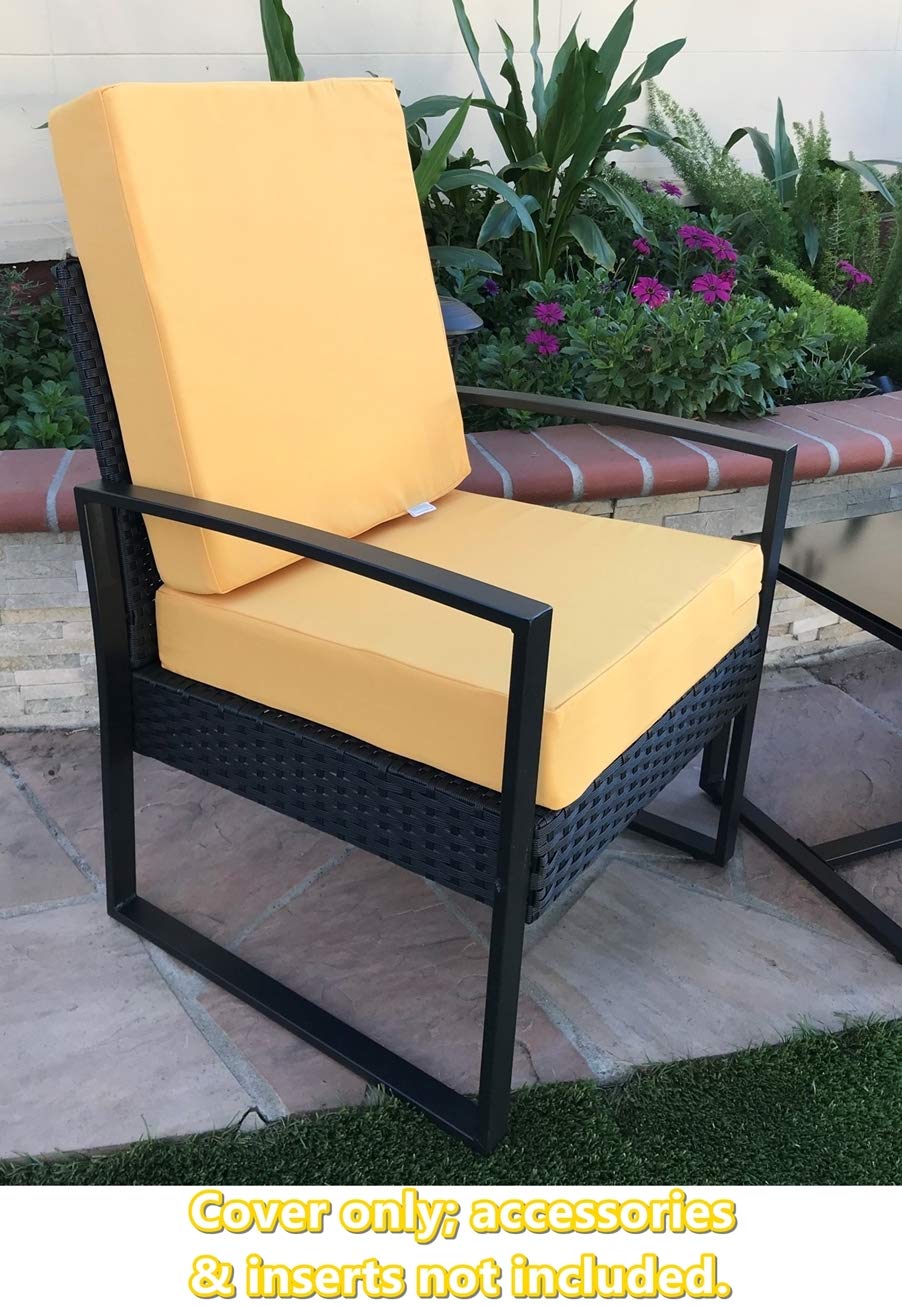 Sunflower Yellow Outdoor Waterproof Patio Chair Cushion Covers - 22