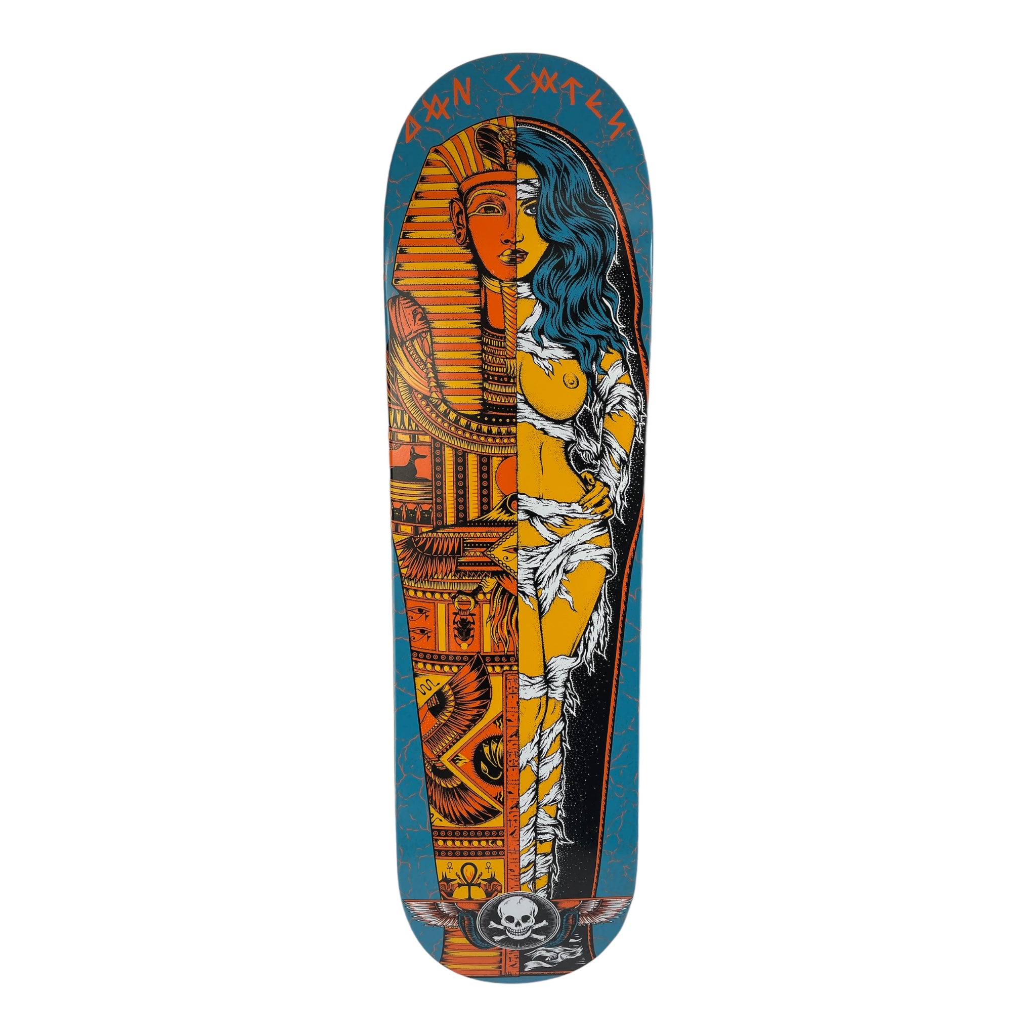 Dan Cates Mummy Blue Skateboard Deck by Death Skateboards - Choose Your Size - Perfect for Street Skating & Skatepark Tricks