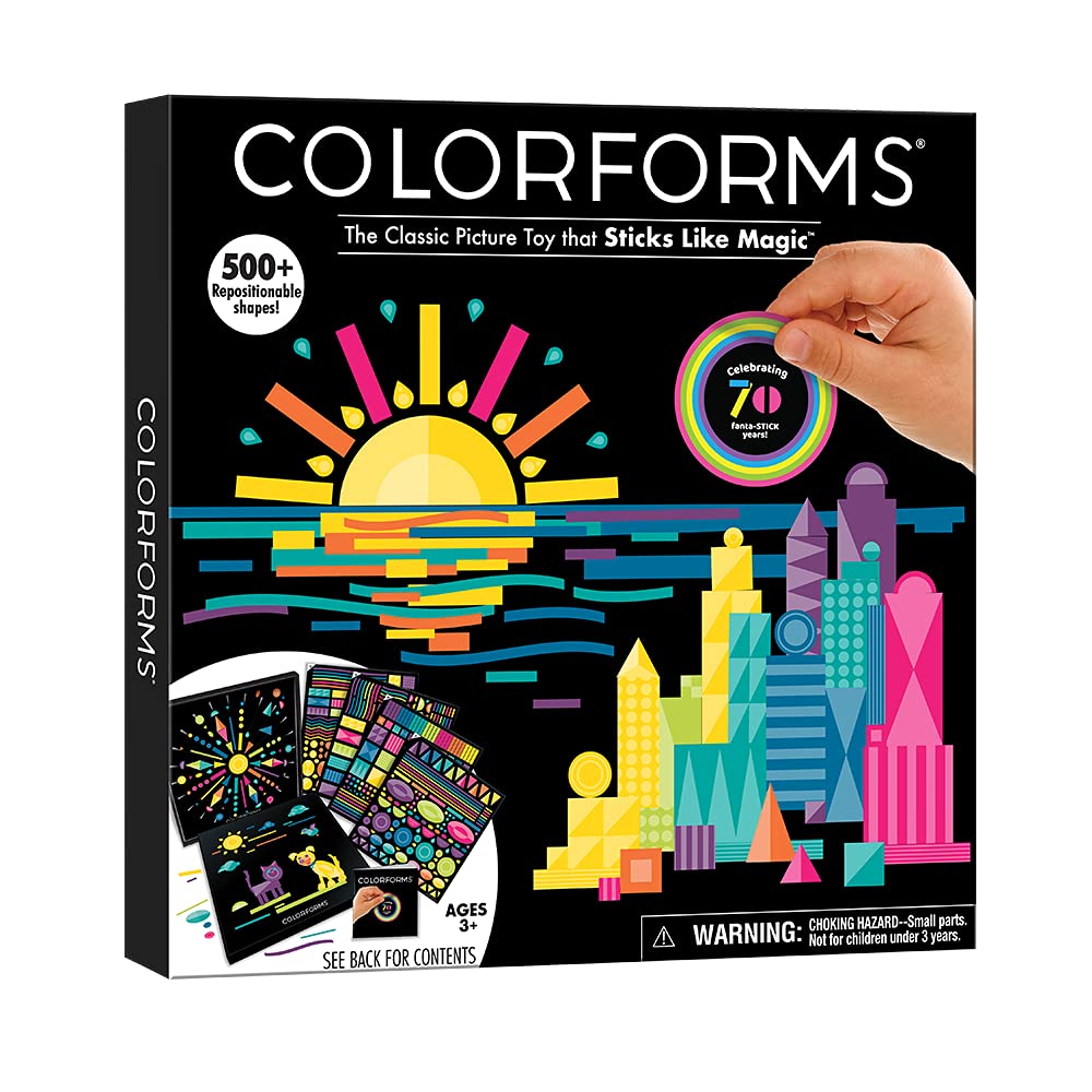 Colorforms 70th Anniversary Sticker Set - 500+ Fun Stickers for Kids & Adults, Arts & Crafts, Scrapbooking (Ages 3+) - Perfect for DIY Projects, School Activities & Creative Play
