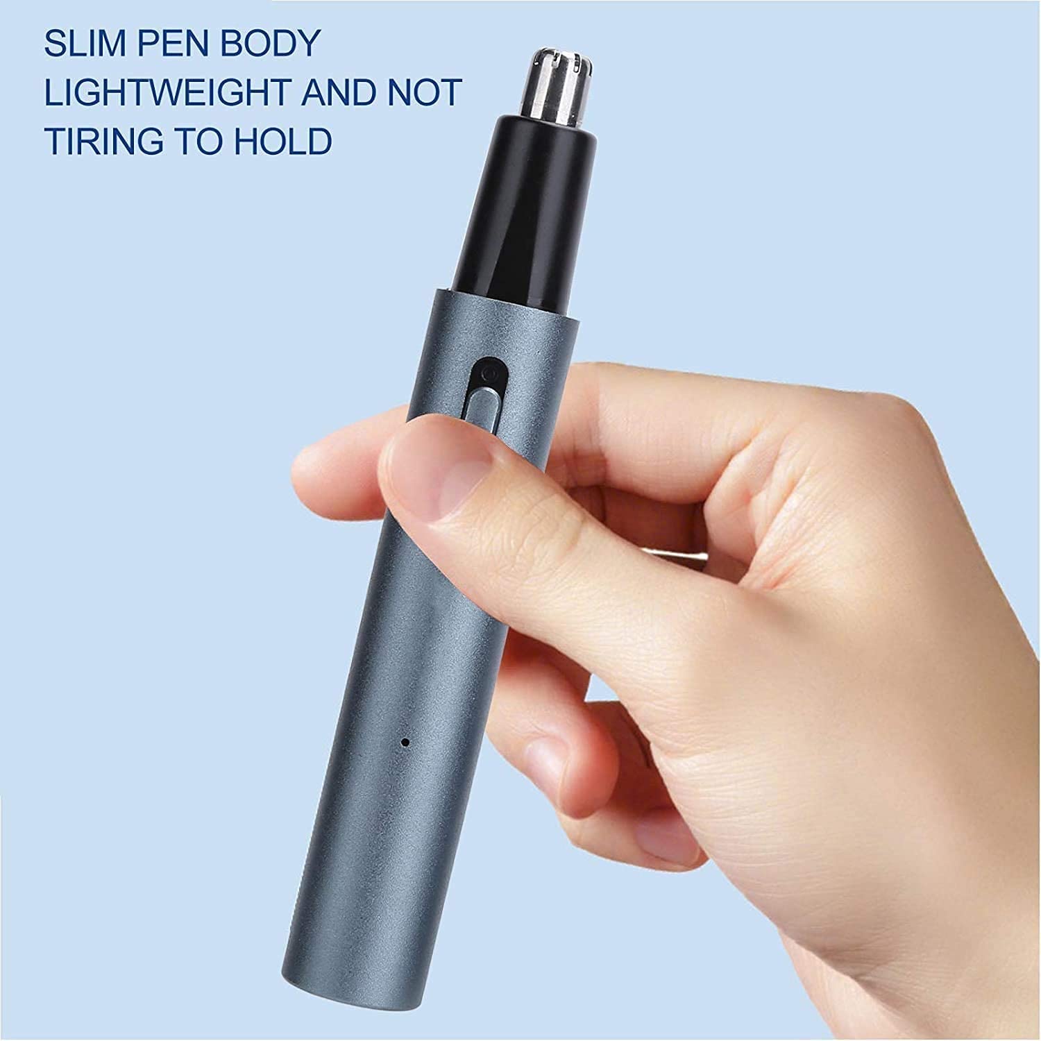 Painless Rechargeable Nose & Ear Hair Trimmer - Wet/Dry Use, Easy to Clean Grooming Tool for Men | Perfect for Travel, Home & Personal Care