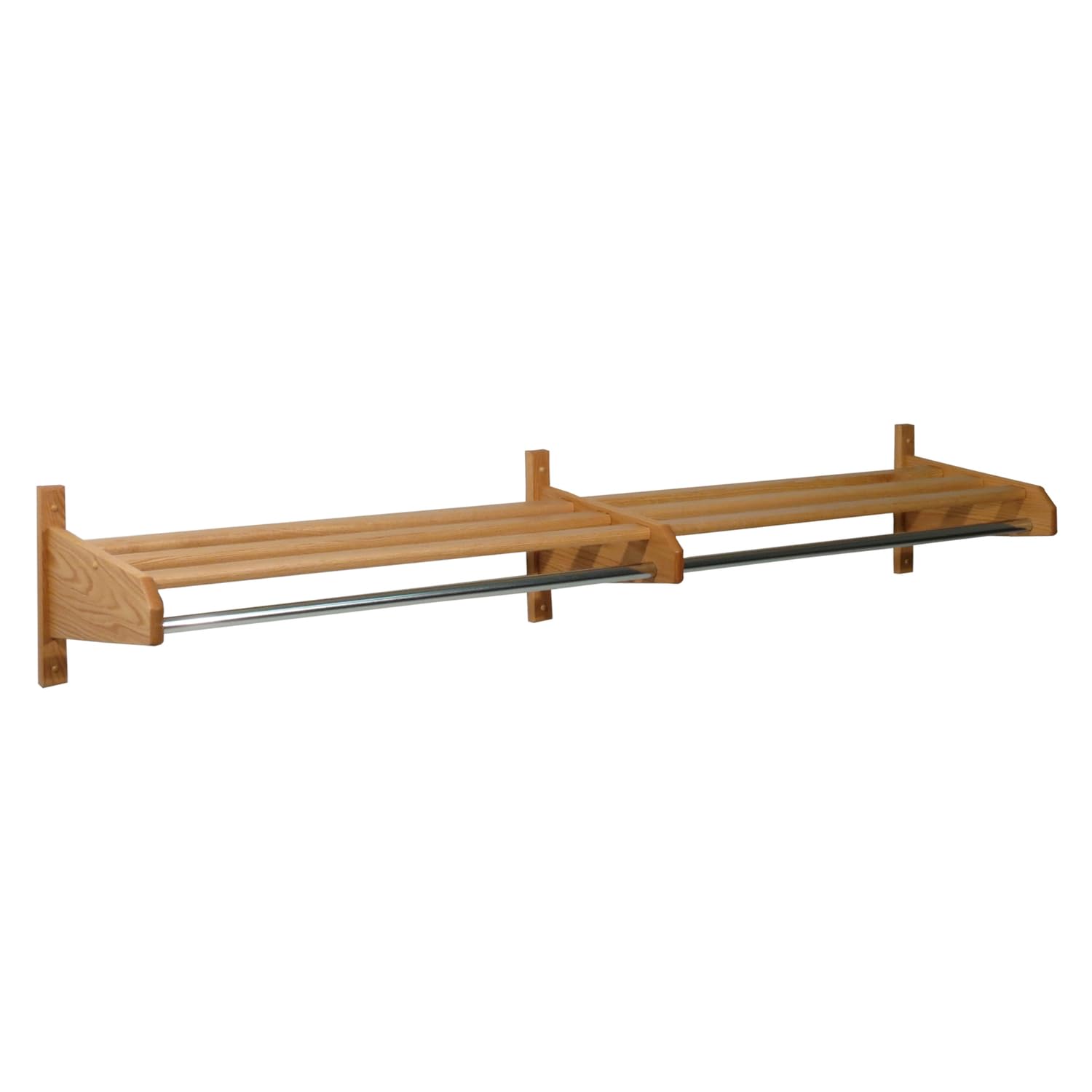 74-Inch Light Oak Wooden Coat & Hat Rack with Small Hook Hangers - Perfect for Entryway, Mudroom, Bedroom & Closet Organization
