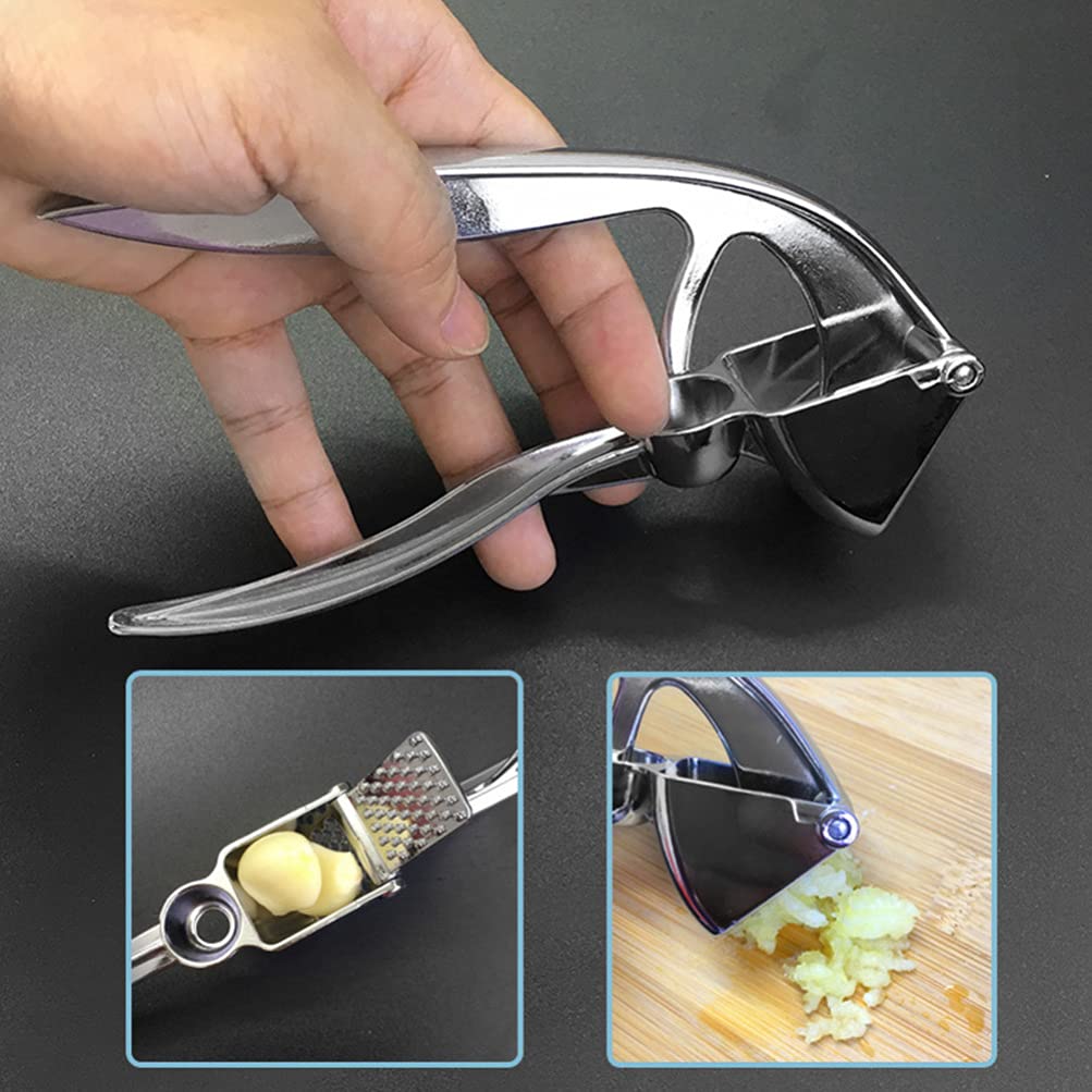 Premium Stainless Steel Garlic Press & Ginger Crusher - Heavy Duty Kitchen Tool for Mincing Garlic, Ginger & More - Perfect for Cooking, Baking & Meal Prep