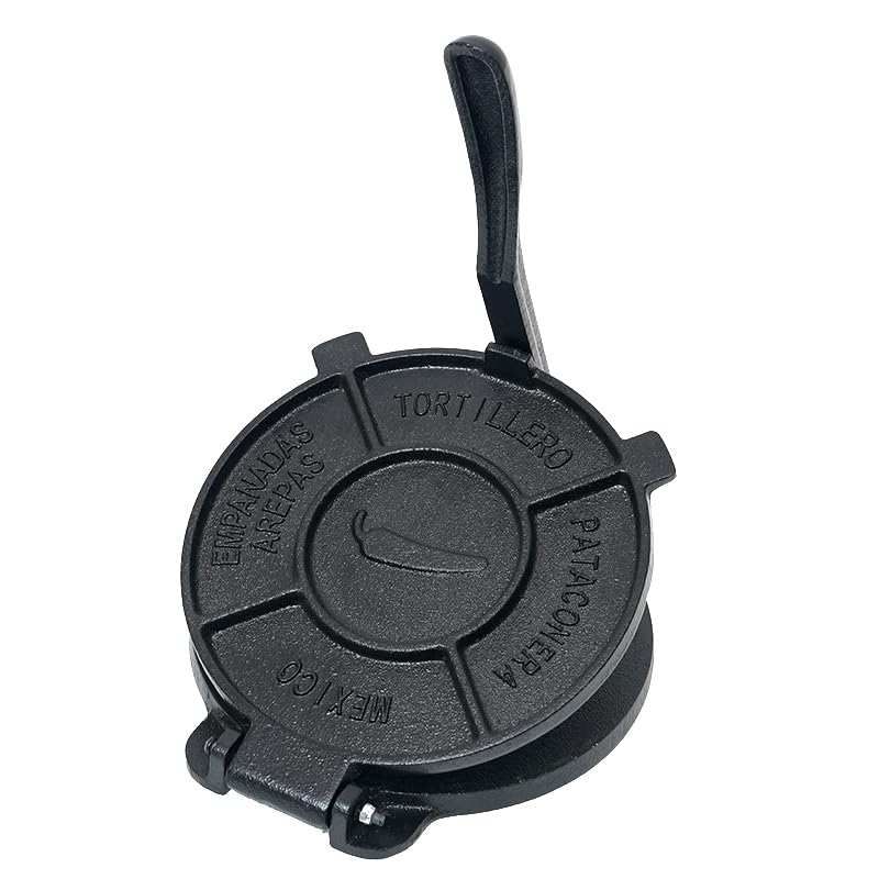 10 Inch Cast Iron Tortilla Press - Heavy Duty Tortilla Maker & Pataconera for Flour Tortillas (SA100) | Perfect for Mexican Cuisine, Home Cooking & Restaurant Use