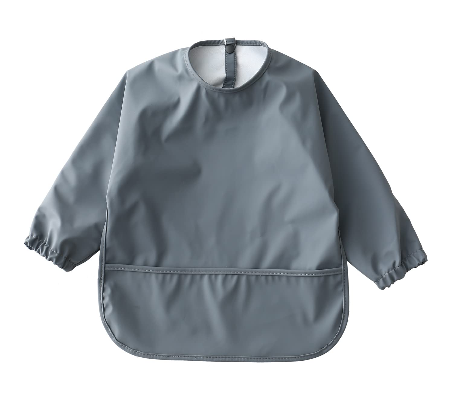 Waterproof Baby Bibs with Long Sleeves & Food Catcher - Washable & Easy Clean Feeding Bib for Infants & Toddlers - Perfect for Messy Meals, Baby Led Weaning & On-the-Go Feeding