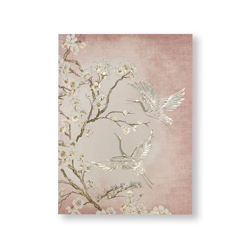 Elegant Pink Crane Canvas Wall Art for Living Room Decor - Perfect for Home, Office & Bedroom Aesthetic