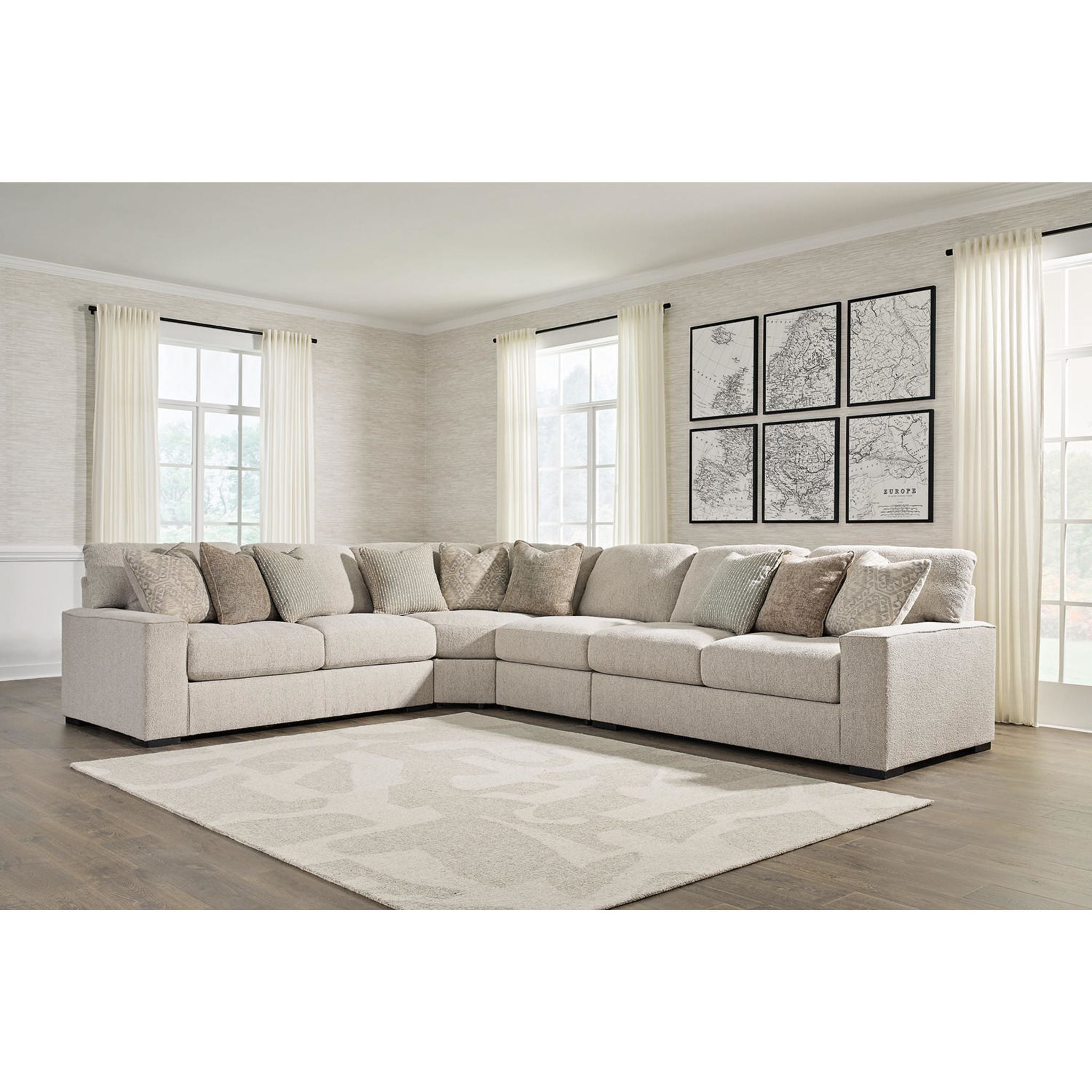 Ballyton 4-Piece Modular Sectional Sofa Set with Reversible Chaise - Modern L-Shaped Couch for Living Room, Family Room & Apartment