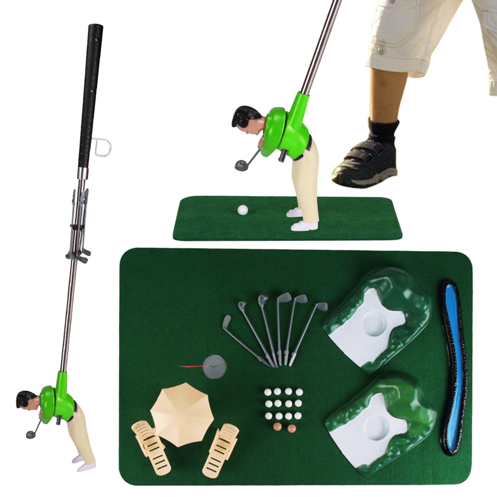 Mini Golf Game Set for Toiletries - Fun Indoor Golf Practice Kit with Golf Man Figure - Family Game Toys for Kids & Adults | Perfect for Bathroom Entertainment, Office Stress Relief & Family Game Nights