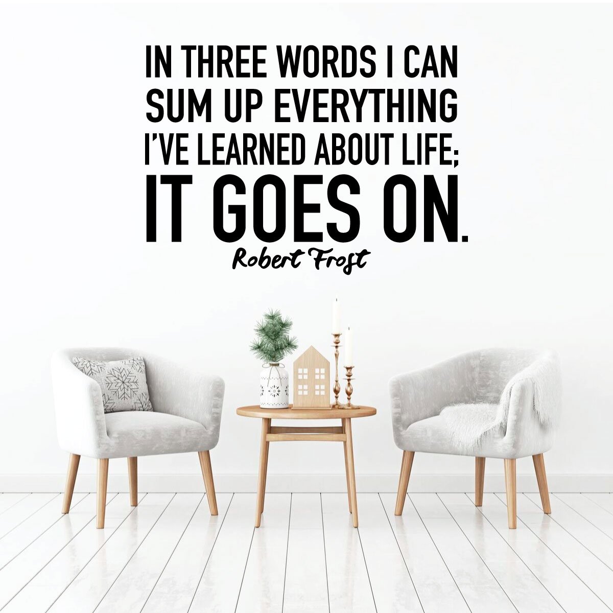 Inspirational Wall Decal - 'It Goes On' Robert Frost Quote Vinyl Art Sticker for Home, Bedroom, Living Room Decor - Perfect for Nursery, Office & Dorm Room Wall Art
