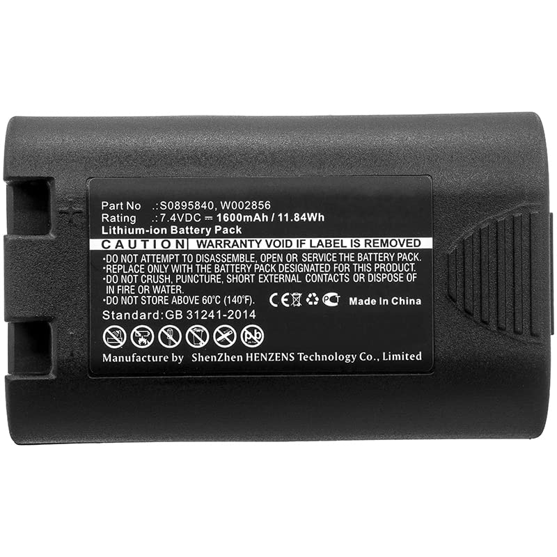 Synergy Digital Printer Battery - Compatible with Dymo W002856 & S0895840 (Li-ion 7.4V 1600mAh) High Capacity Replacement Battery for Label Printers - Perfect for Office, Warehouse & Shipping Label Printing