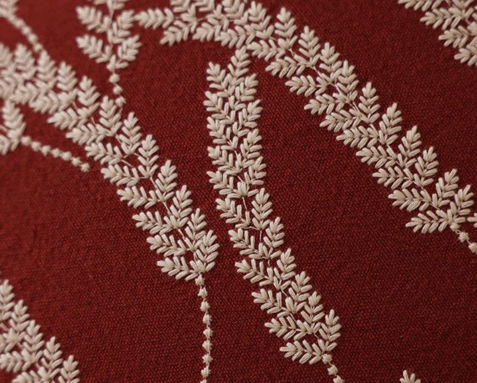 Farmhouse Decorative Throw Pillows for Couch - Embroidered Cotton Pillow Covers with Wheat Stalk & Pumpkin Design - Perfect for Living Room, Sofa, and Home Decor