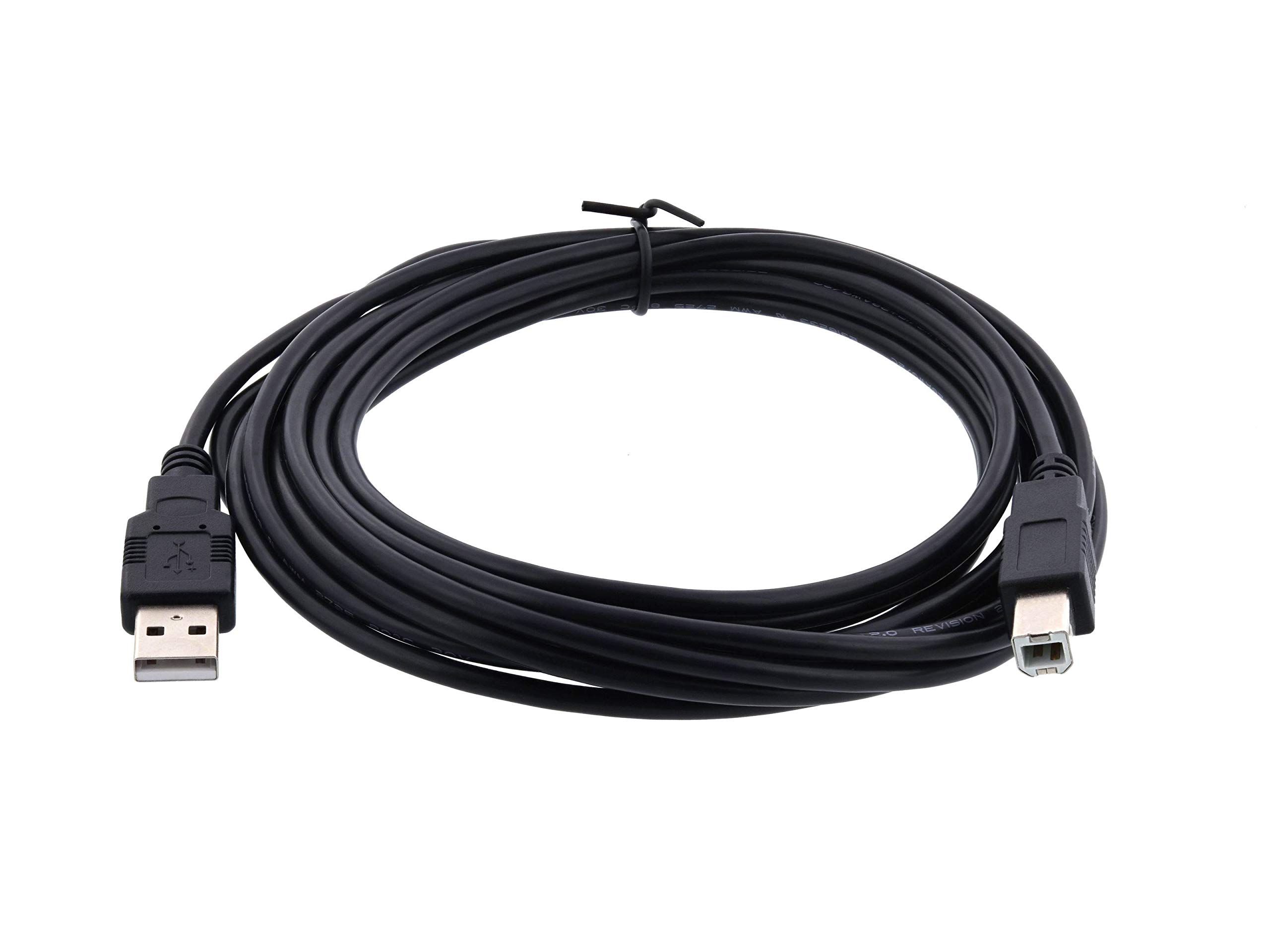 Premium USB 2.0 Cables (15ft, A-Male to B-Male) - High-Speed Data Sync & Charging for Printers, Scanners, External Hard Drives & More | Durable & Tangle-Free Design