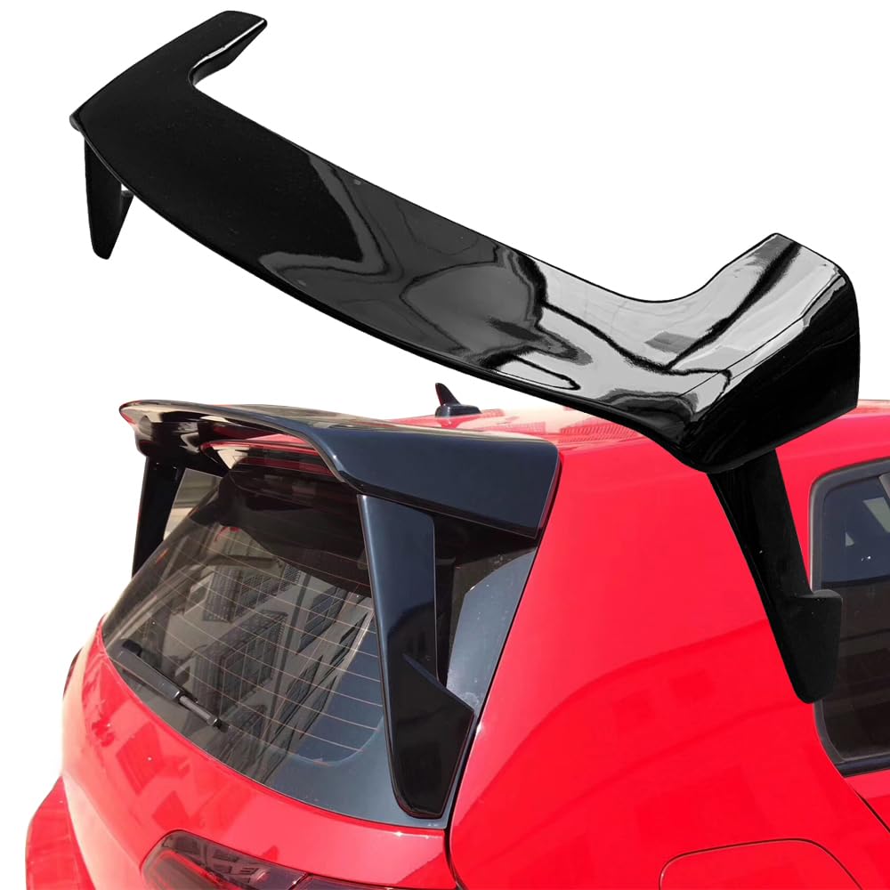 IKON MOTORSPORTS Rear Spoiler for 2015-2020 VW Golf MK7 - ABS Gloss Black Roof Wing Lip Spoiler - Sporty Protector Add-On - Enhances Aerodynamics & Style for Street Racing & Car Shows