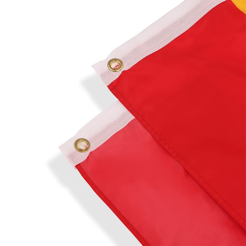 3x6 Ft Spain Spanish Pleated Fan Flag Bunting - 2 Pack Patriotic Half Fan Flags for Indoor/Outdoor Decor, Front Porch, Holiday Celebrations & National Events - Perfect for Spanish Festivals, Football Games & Cultural Parties