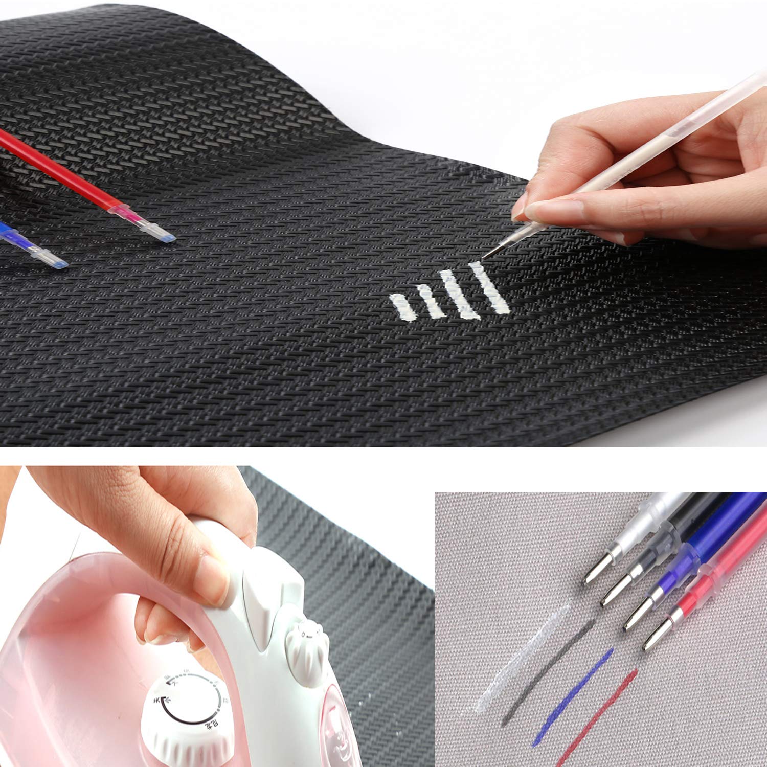 Heat Erasable Fabric Marking Pens - 20 Refills Included for Tailoring, Sewing, Quilting & Dressmaking - White Heat Disappearing Ink Pens for Fabric - Perfect for DIY Crafts, Costume Design & Fabric Projects