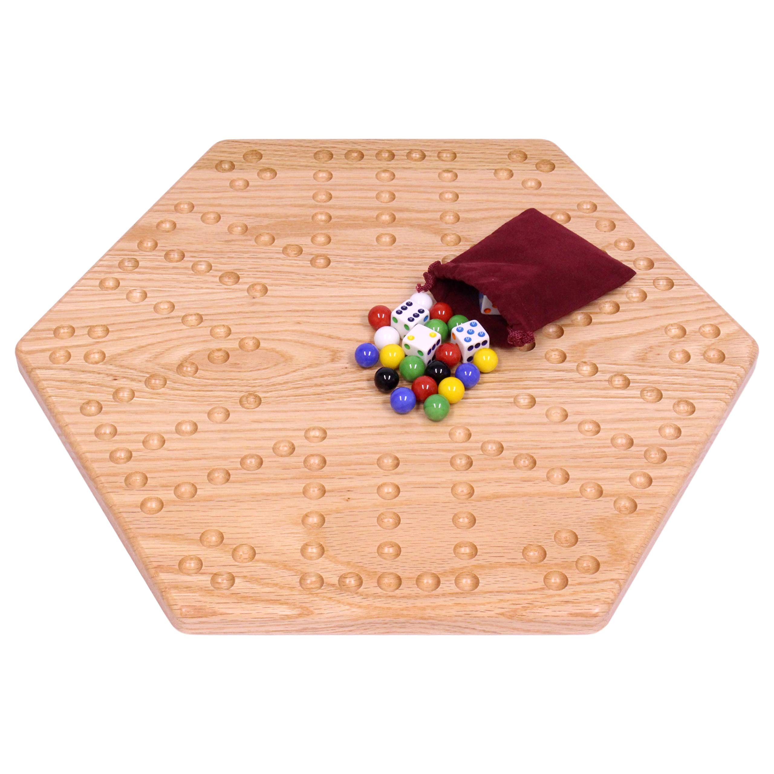 AmishToyBox.com Wooden Wahoo Marbles Game Board Set - 16