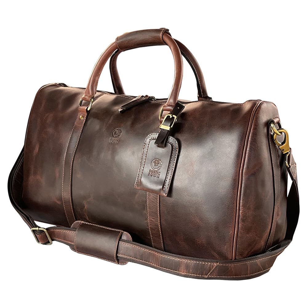 Premium Full Grain Leather Duffle Bag for Men - 20