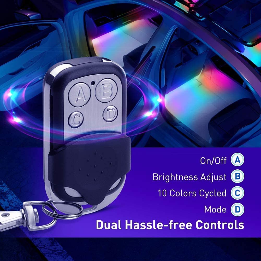 Govee Smart RGBIC Car Interior Lights with APP & Remote Control, 72 LED Strip Lights for Car Decor - DIY Mode, Multiple Scene Options, 2-Line Design - Perfect for Night Driving, Car Parties & Vehicle Customization