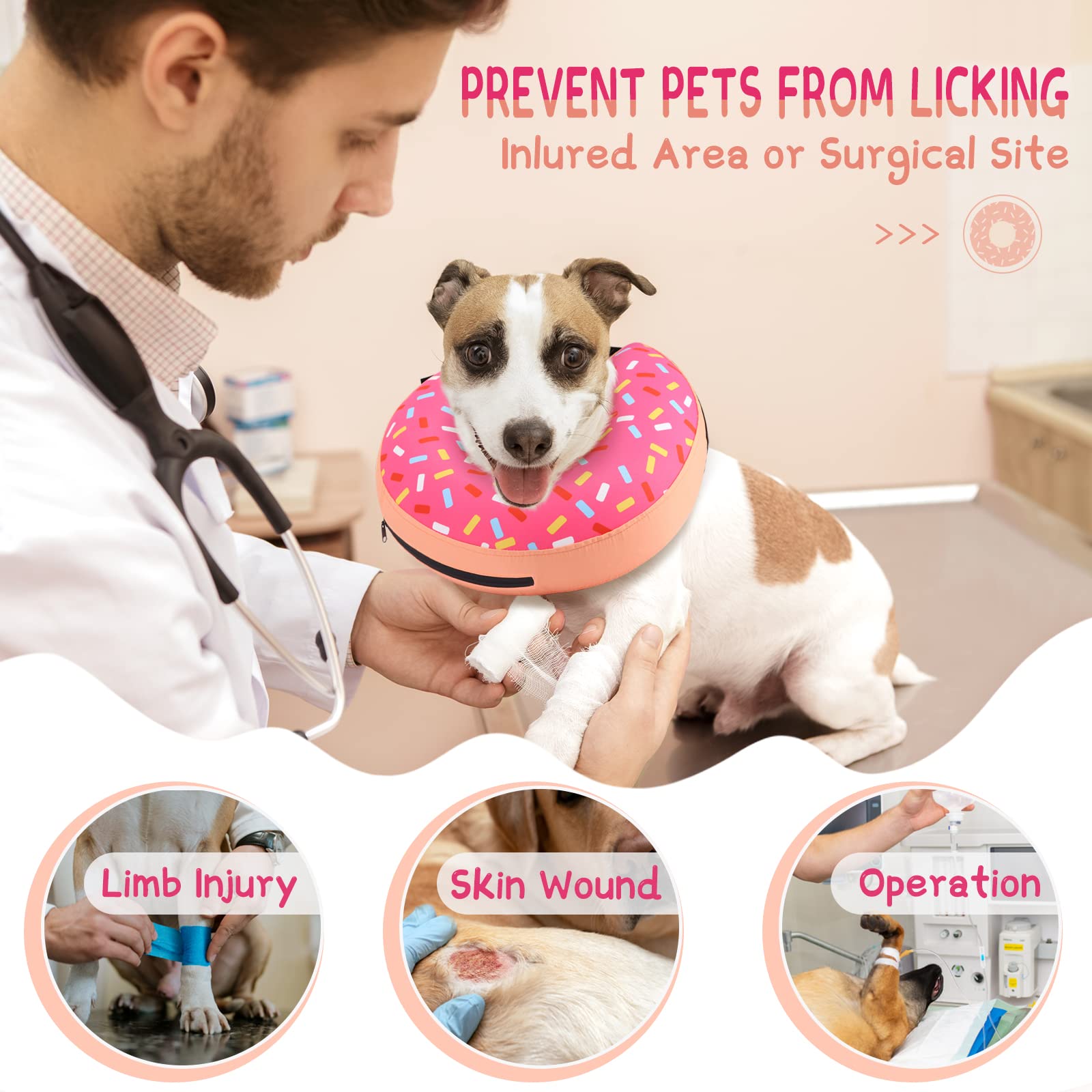 Inflatable Dog Cone Collar Alternative - Soft Recovery E-Collar for Small & Medium Dogs & Cats After Surgery | Post-Surgical Pet Neck Donut for Comfortable Healing | Perfect for Wound Protection & Stress-Free Recovery at Home