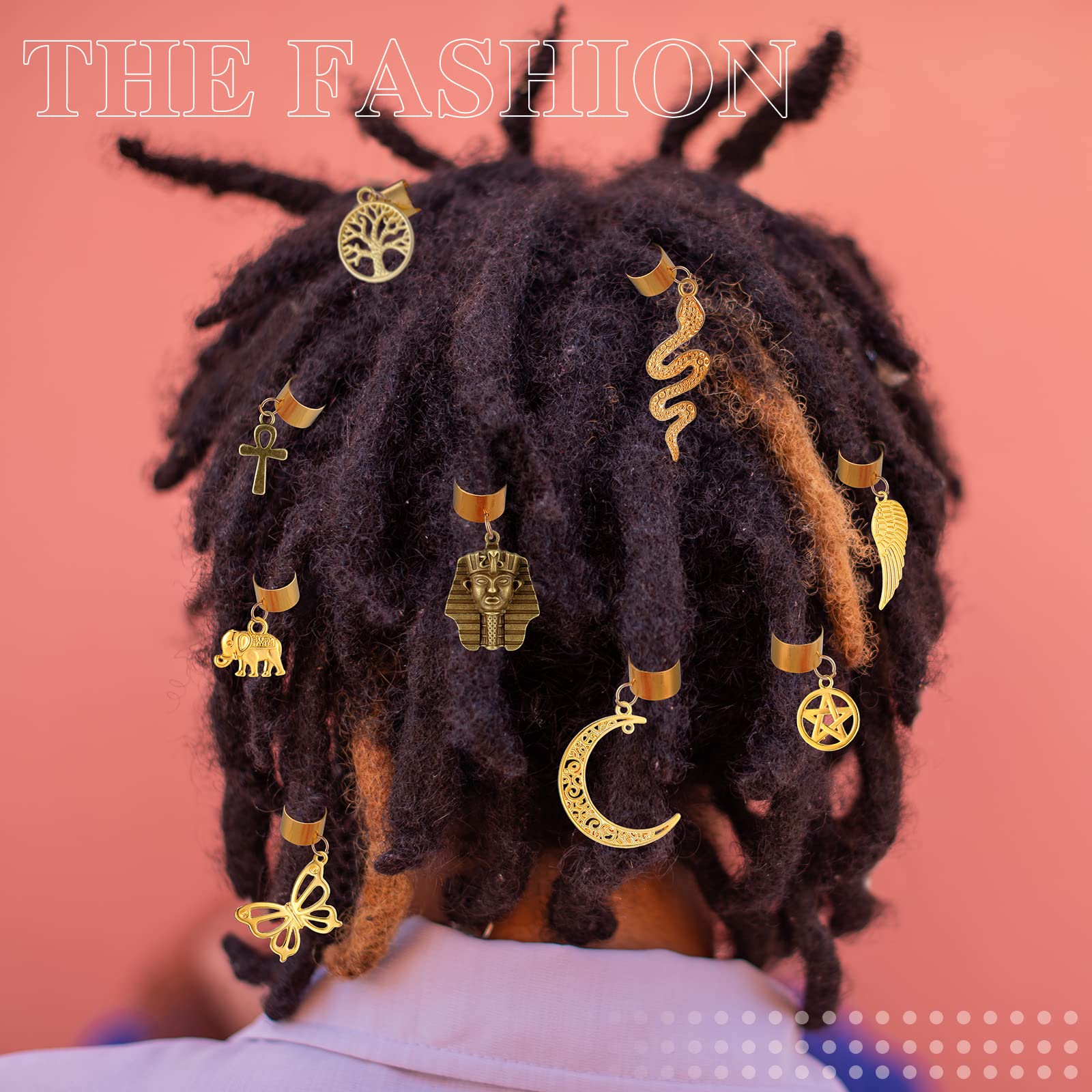 40 Pcs Gold Hair Clips for Braids & Locs - African Style Butterfly Hair Jewelry Beads, DIY Hair Charms & Pendants - Perfect for Braiding, Hair Accessories & Decoration - Great for Parties, Weddings & Everyday Styling