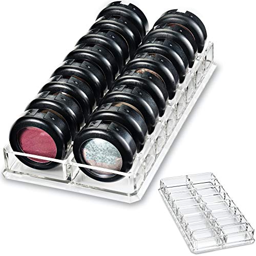 byAlegory 16-Space Clear Acrylic Eyeshadow & Makeup Organizer - Drawer or Vanity Cosmetic Storage Container | Perfect for Beauty Salon, Home Vanity & Travel Makeup Organization