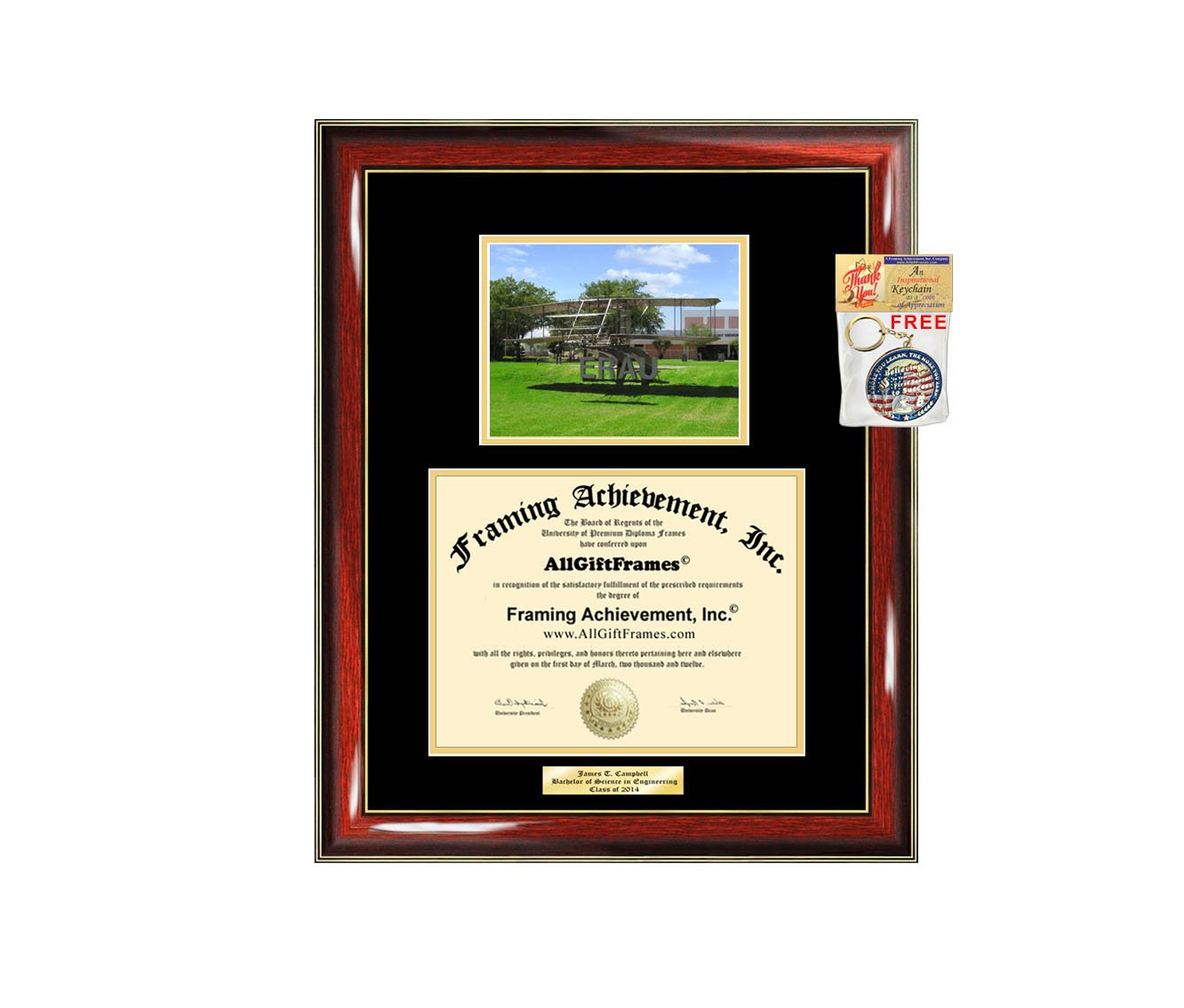 Embry Riddle Aeronautical University Diploma Frame - Custom Engraved Graduation Gift for Bachelor, Masters, MBA, PhD & Doctorate Degrees | Premium Large Picture Frame for Wall Display | Perfect for Office Decor, Home Display & Graduation Celebrations