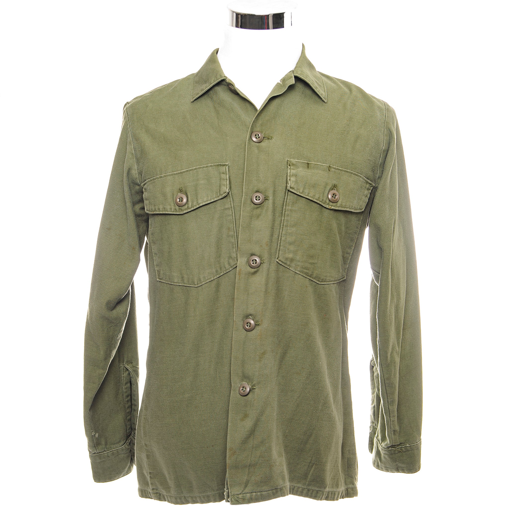 Original US Army P64 Vietnam War Utility Shirt - Vintage 1973 Military Shirt Size 15.5 x 33 - Perfect for Military Collectors & Historical Reenactments