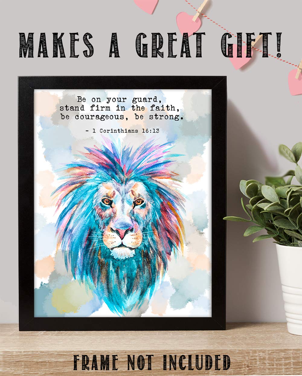 TJ Originals - 1 Corinthians 16:13-14 Bible Verse Wall Art Print, Christian Scripture Decor, Inspirational Religious Home Decor, 11x14 Framed Scripture Poster - Perfect for Living Room, Bedroom & Church Gifts