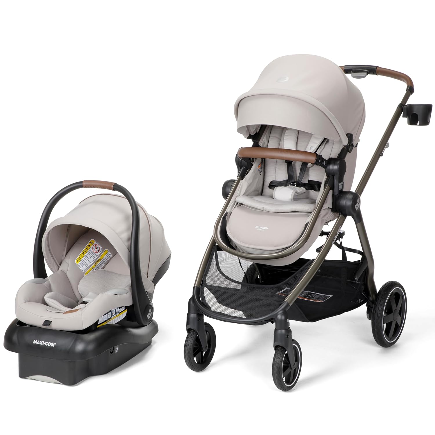 Maxi Cosi Zelia2 Luxe 5-in-1 Modular Travel System with Mico Luxe Infant Car Seat - Convertible Stroller & Baby Carrier for Newborns to Toddlers - Perfect for Travel, Shopping & Daily Outings