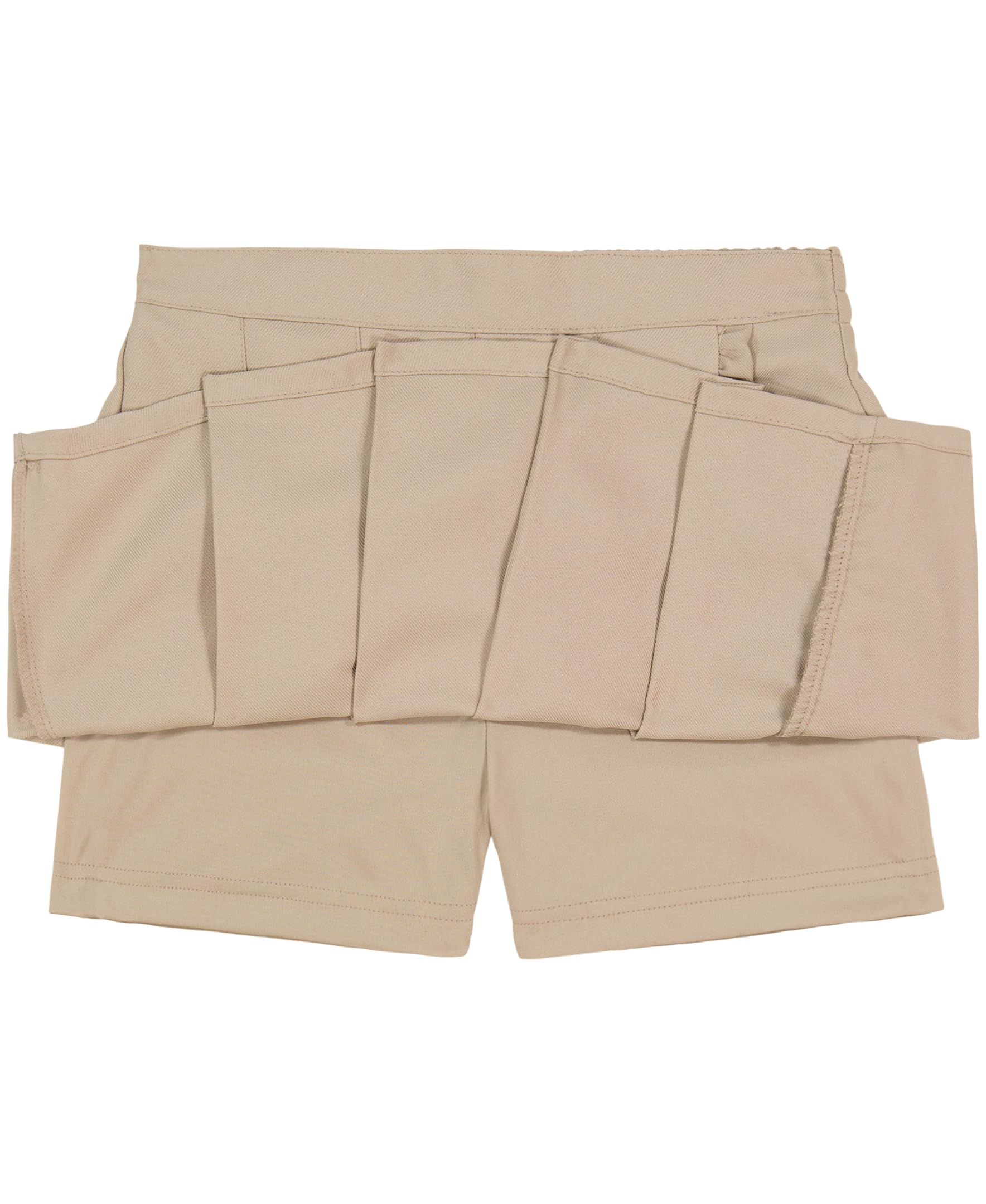 Nautica Girls' Pleated School Uniform Skirt with Built-in Shorts - Stretch Knit Waistband & Easy Pull-On Design for Comfortable All-Day Wear - Perfect for School, Church, and Special Occasions