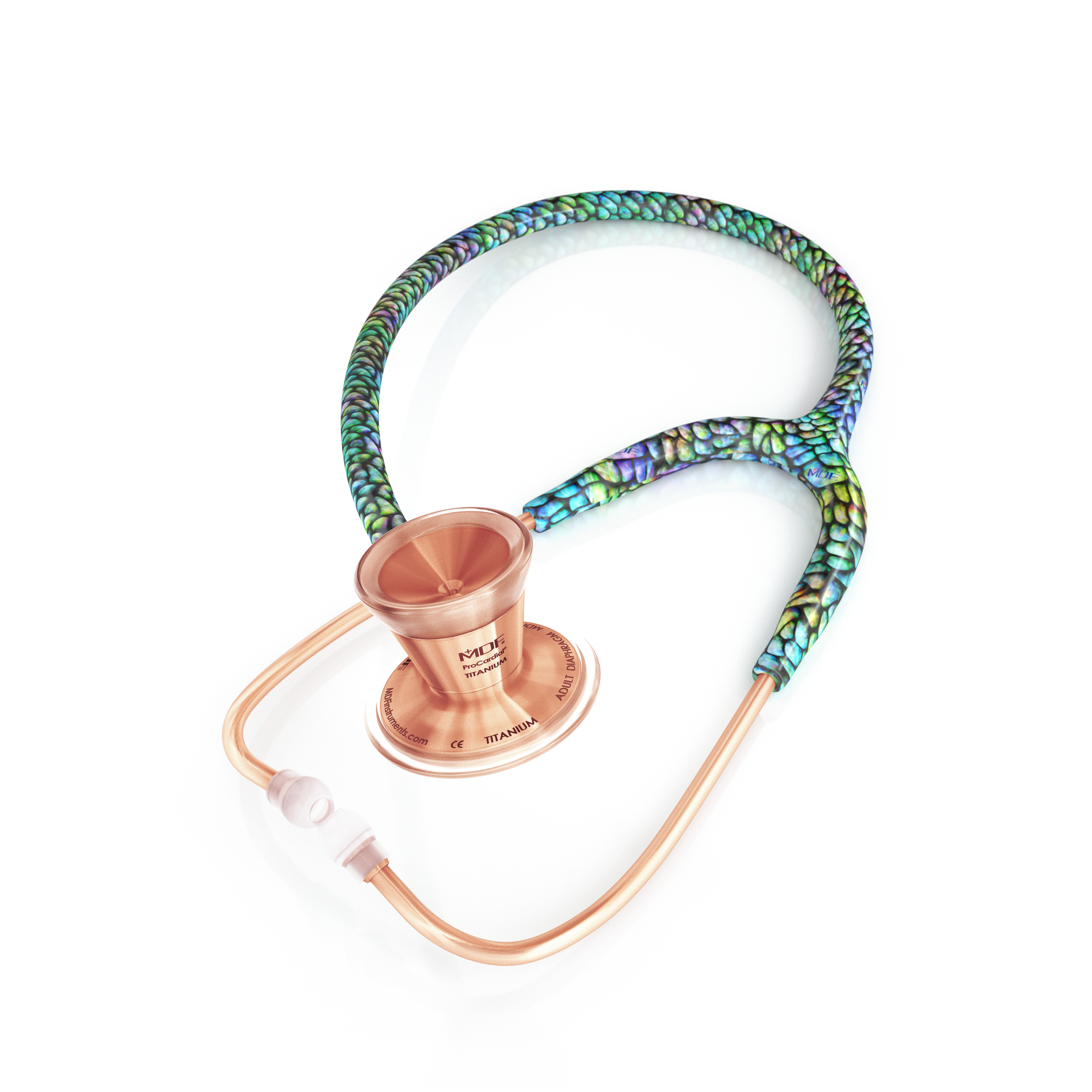 ProCardial® Titanium Cardiology Stethoscope - Rose Gold & Mermaid Design | Premium Medical Stethoscope for Doctors, Nurses & Healthcare Professionals | Ideal for Cardiac Exams, Patient Monitoring & Clinical Use