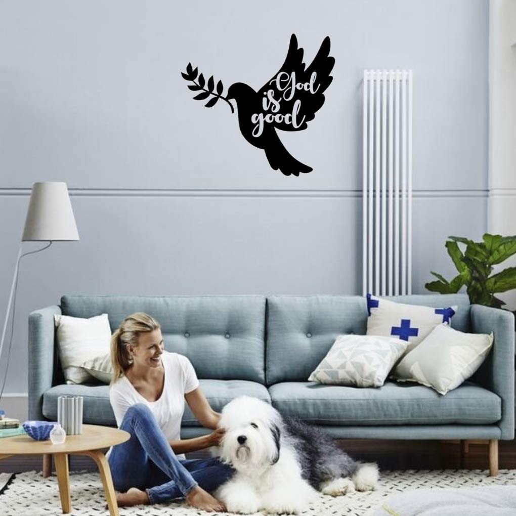 Peace Dove Metal Wall Art - Small Indoor & Outdoor Decor for Living Room, Bedroom, Dining - Inspirational Gift