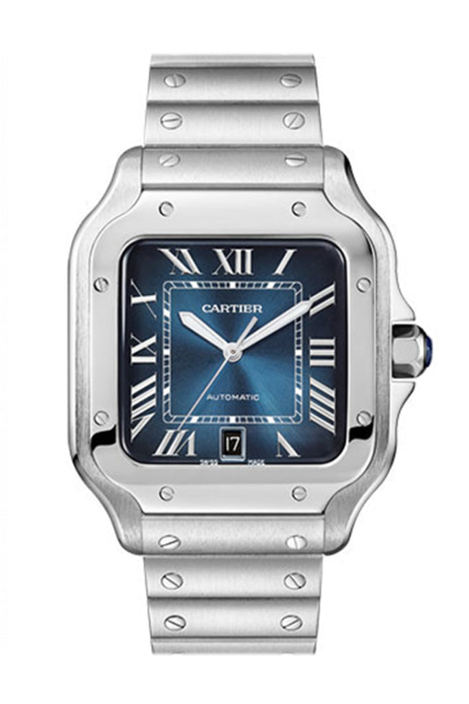 Cartier Santos de Cartier Men's Watch WSSA0030 - Blue Dial, Stainless Steel, Luxury Timepiece for Business & Formal Events